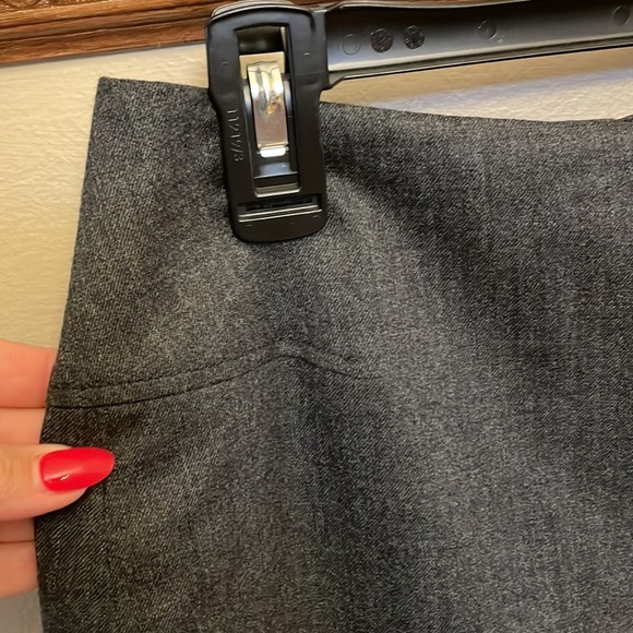 LOFT VTG petite classic A-line wool grey classic minimalist SKIRT back pleat 6P - Picture 4 of 13
